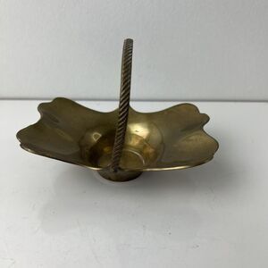 Vintage Brass Exchange Brass Basket With Handle Made In India